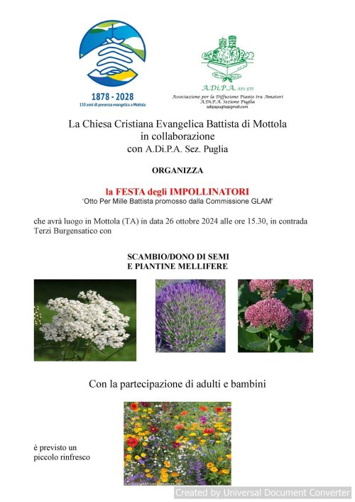 A.Di.P.A. Sezione Puglia: FESTA degli IMPOLLINATORI!!!
