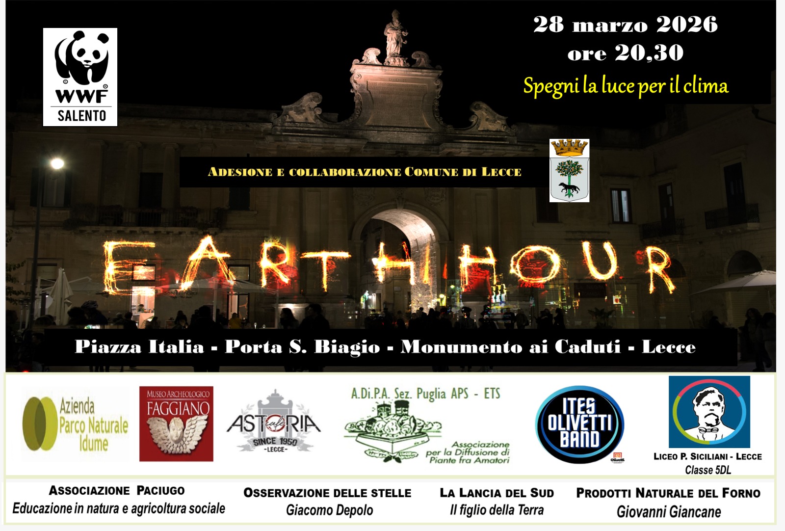 Earth hour- Spegni la luce per il clima, Sabato 28.03.2026