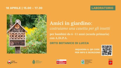 “Amici in giardino: costruiamo una casetta per gli insetti” laboratorio per bambini