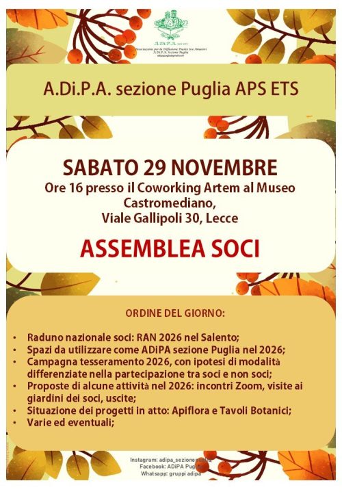 Riunione di fine anno dei soci della Sezione Puglia