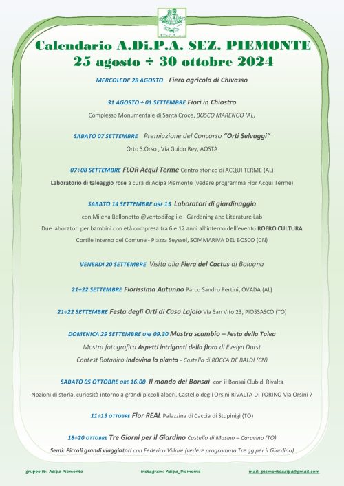 A.Di.P.A. Sezione Piemonte on-line il nuovo programma aggiornato
