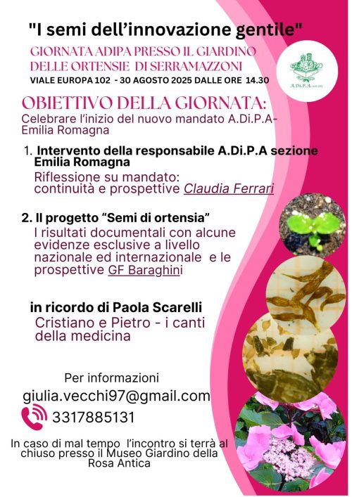 “I semi dell’innovazione gentile” appuntamento con A.Di.P.A. Sezione Emilia Romagna