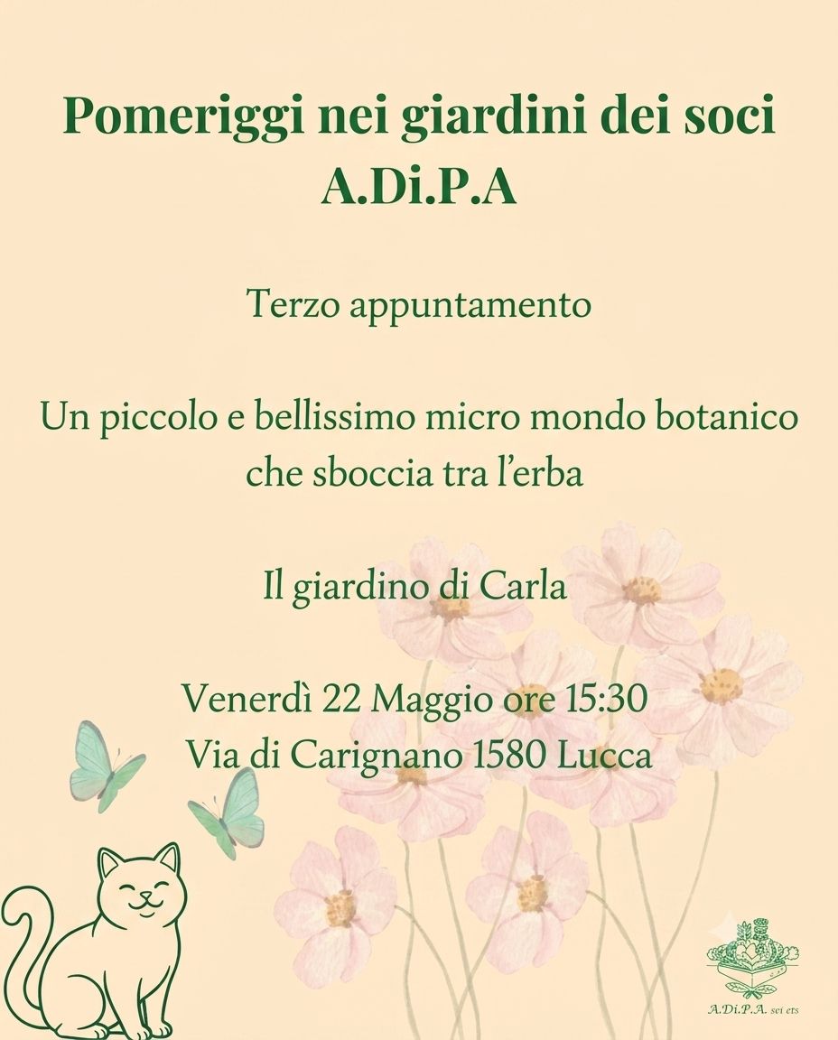 “Pomeriggi nei giardini dei Soci A.Di.P.A.” : il micromondo botanico di Carla Facchini