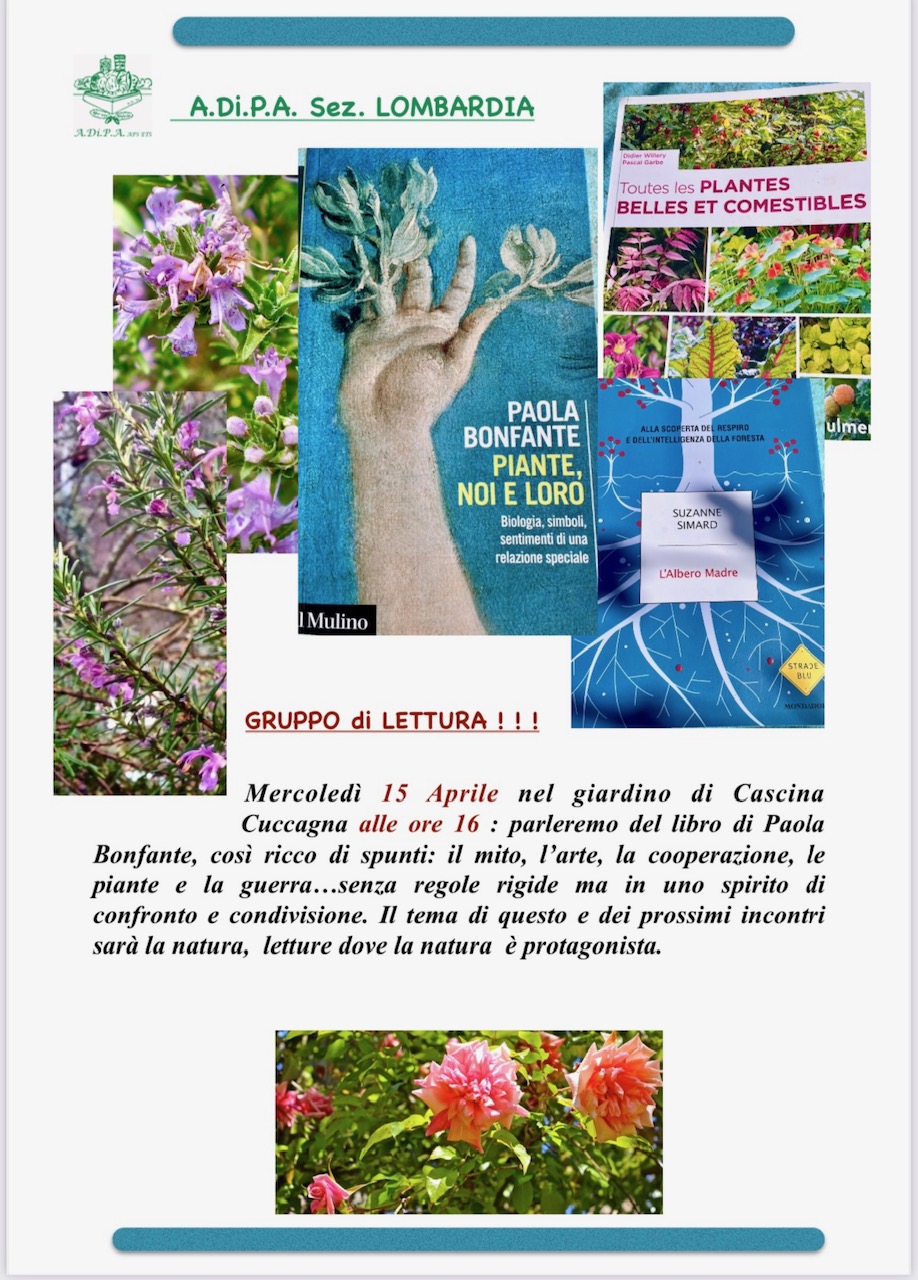15 aprile 2026 ore 16.00 Gruppo di Lettura nel giardino della Cascina Cuccagna Milano
