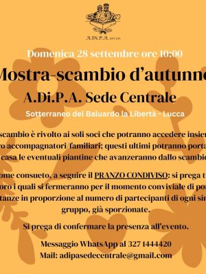 A.Di.P.A. Sede Centrale: MOSTRA – SCAMBIO di AUTUNNO