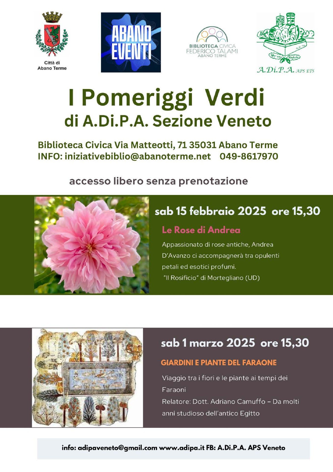 Pomeriggi Verdi: primi appuntamenti dell’anno con A.Di.P.A. Sezione Veneto