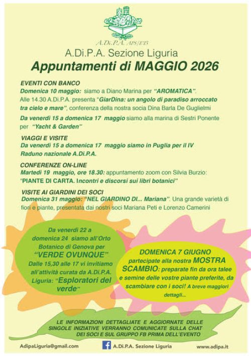 Gli Appuntamenti di Maggio 2026 in Liguria