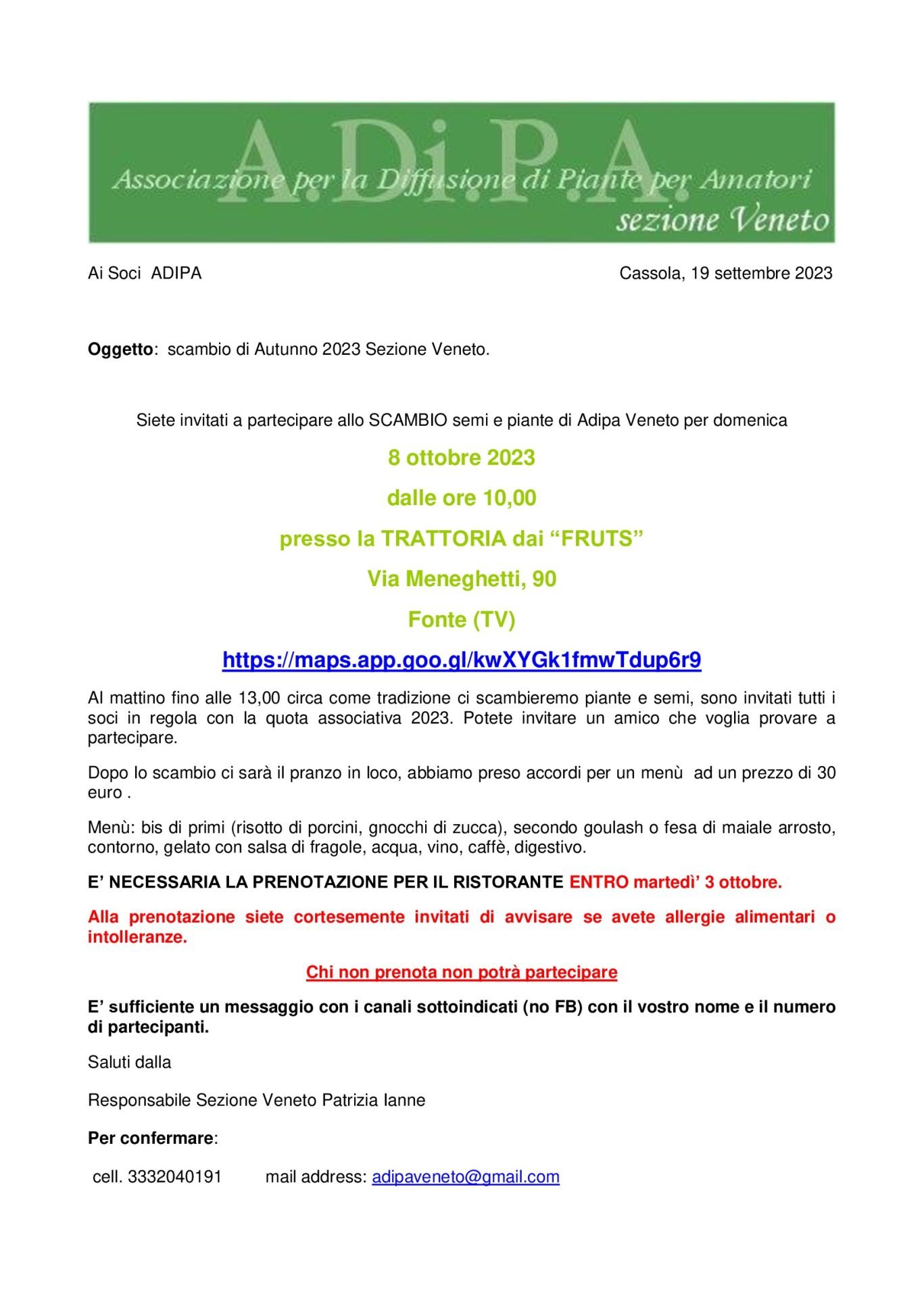 A.Di.P.A. Sezione Veneto: mostra-scambio di autunno!