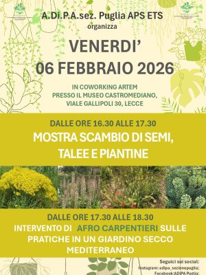 A.Di.P.A. Sezione Puglia: Riprendono i venerdì al Museo Castromediano di Lecce con la Mostra Scambio