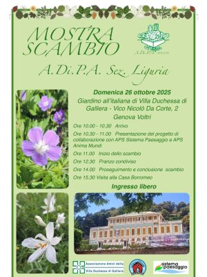 A.Di.P.A. Sezione Liguria: MOSTRA – SCAMBIO di AUTUNNO