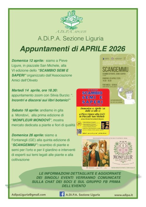 Appuntamenti di Aprile 2026