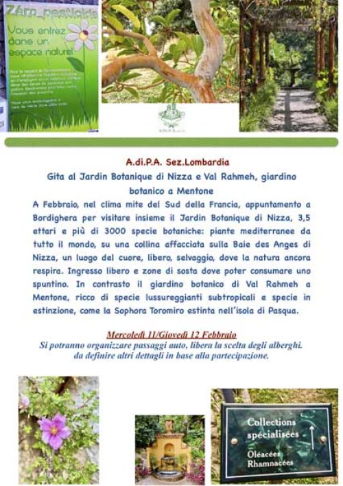 Gita al Jardin Botanique di Nizza e Val Rahmeh, giardino botanico a Mentone