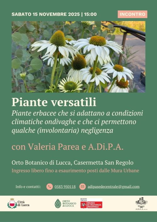 A.Di.P.A. Sede Centrale: conferenza “Piante versatili” a cura di Valeria Parea