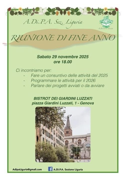 Riunione di fine anno A.Di.P.A. Sezione Liguria