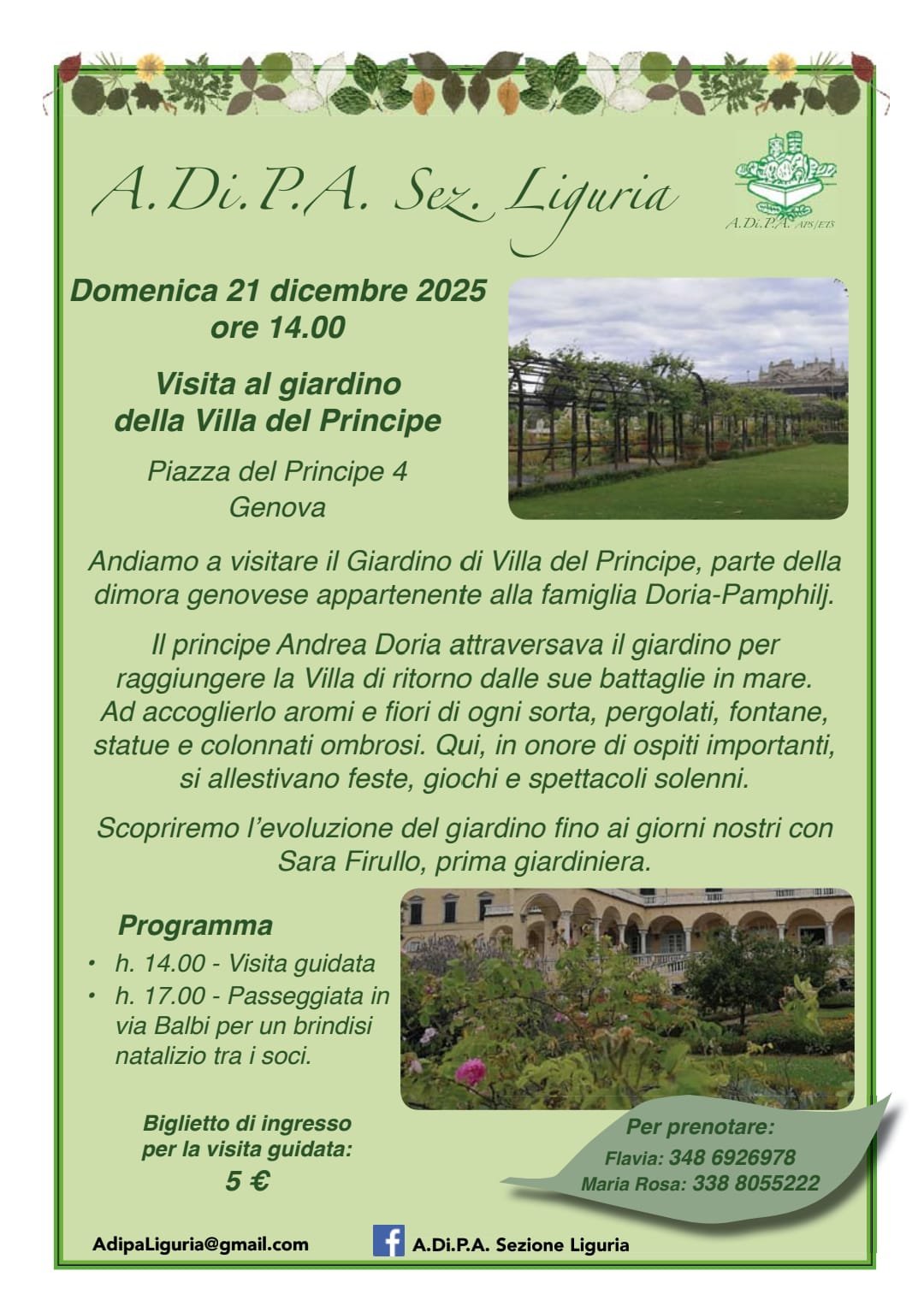 Dicembre con A.Di.P.A. Sezione Liguria