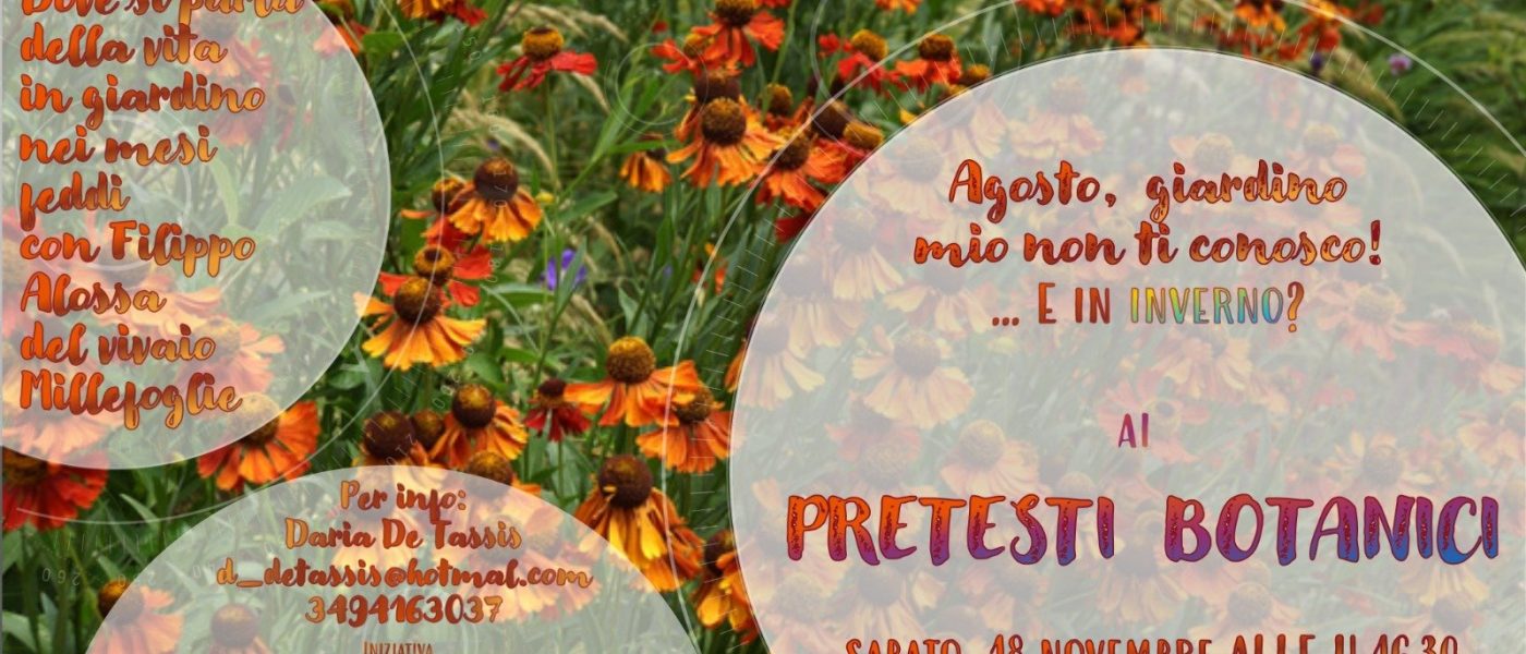 A.Di.P.A. Sezione Piemonte: pre/tesTO …. conversazioni botaniche!