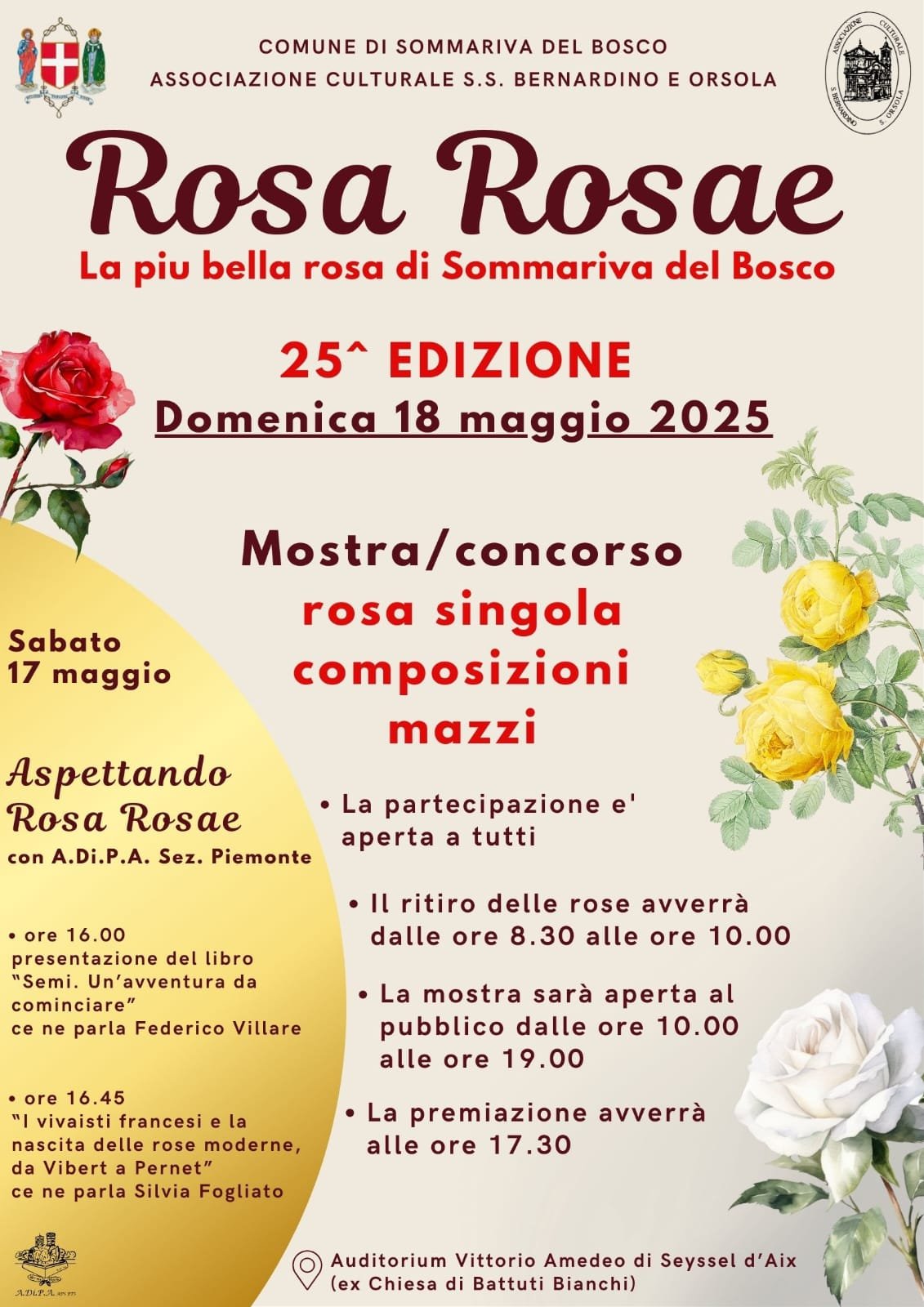 Sommariva e le rose insieme a A.Di.P.A. Sezione Piemonte