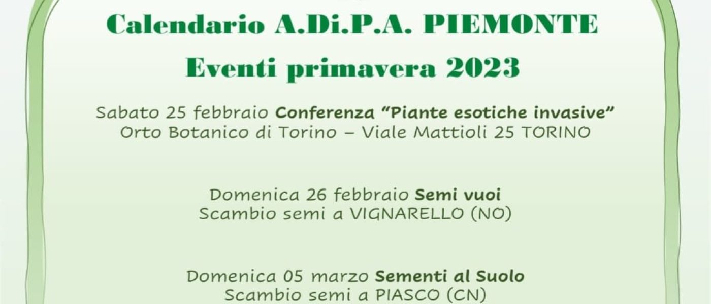 Eventi Primavera 2023 – A.Di.P.A. Piemonte