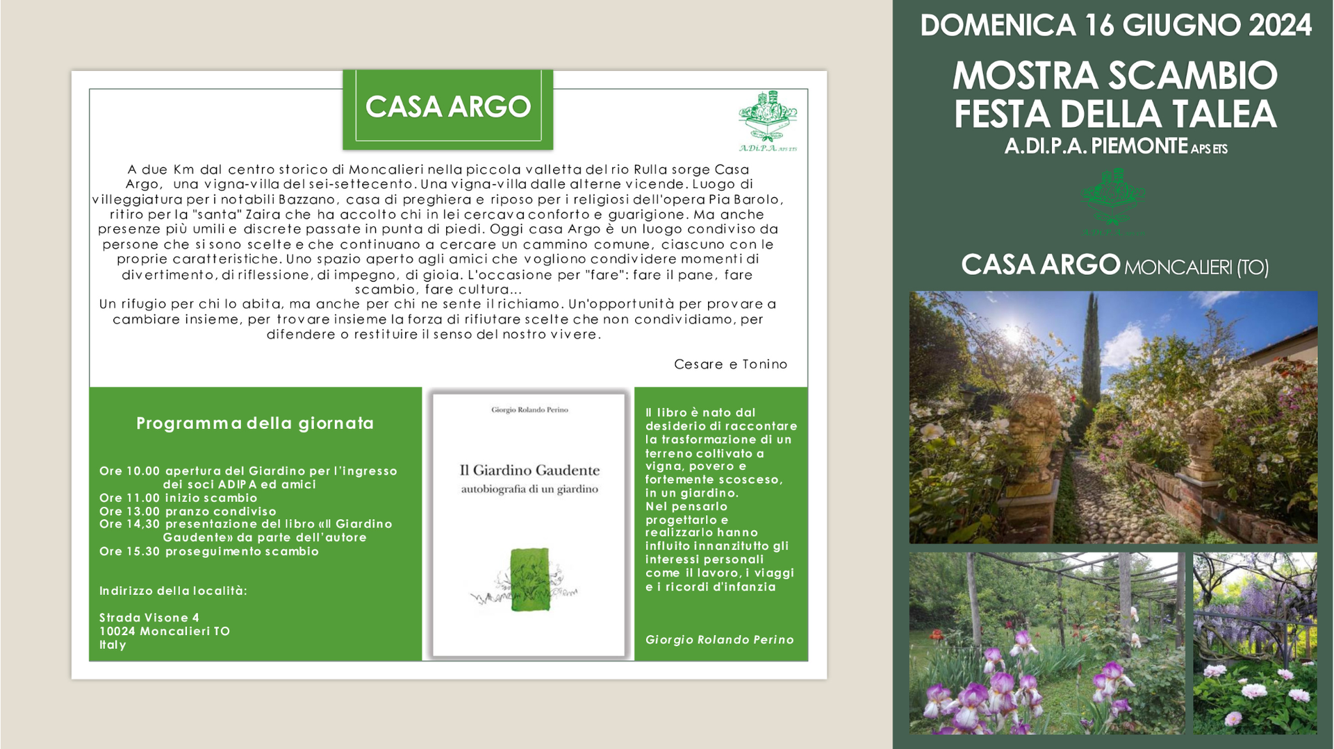 A.DiP.A. Sezione Piemonte: MOSTRA – SCAMBIO e FESTA della TALEA!!!