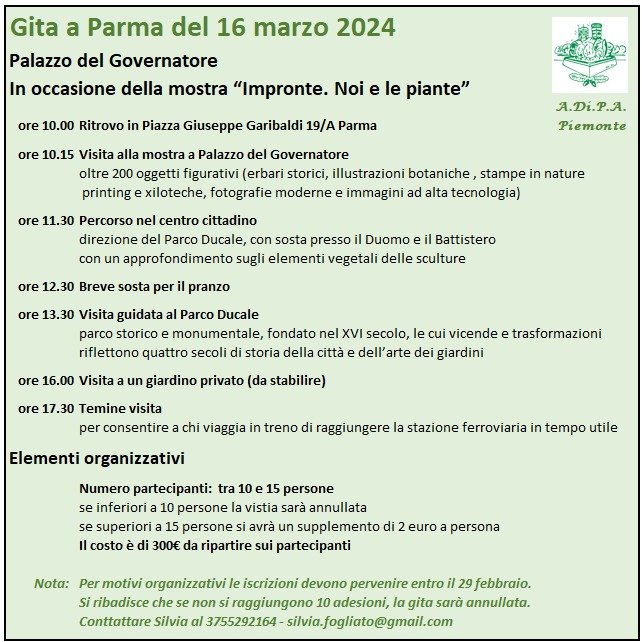 A.Di.P.A. Sezione Piemonte gita a Parma