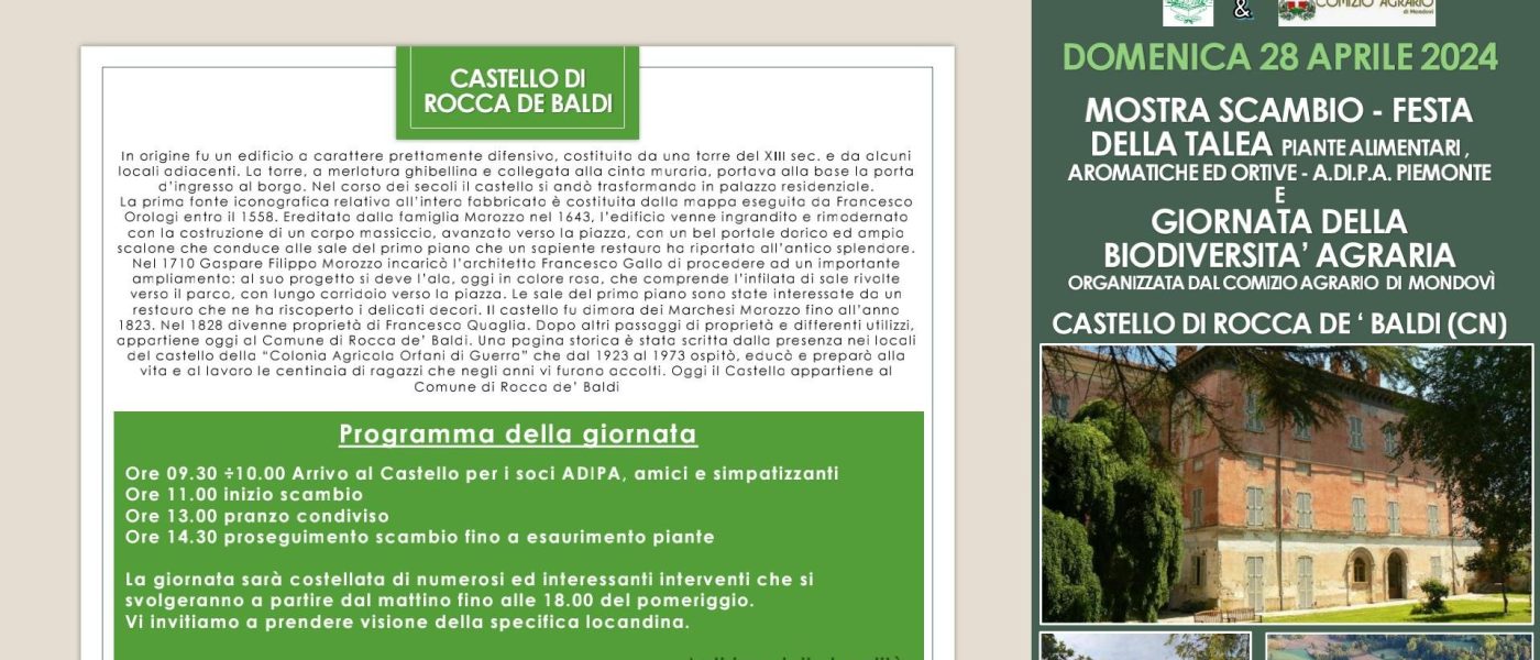 A.Di.P.A. Sezione Piemonte: MOSTRA SCAMBIO di PRIMAVERA al Castello e molto altro ancora!