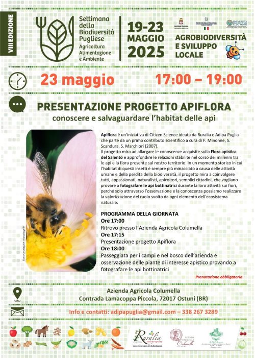 APIFLORA con A.Di.P.A. Sezione Puglia nella settimana della BIODIVERSITA’ PUGLIESE