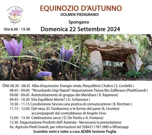A.Di.P.A. Sezione Puglia: scambio SEMI per festeggiare l’AUTUNNO!