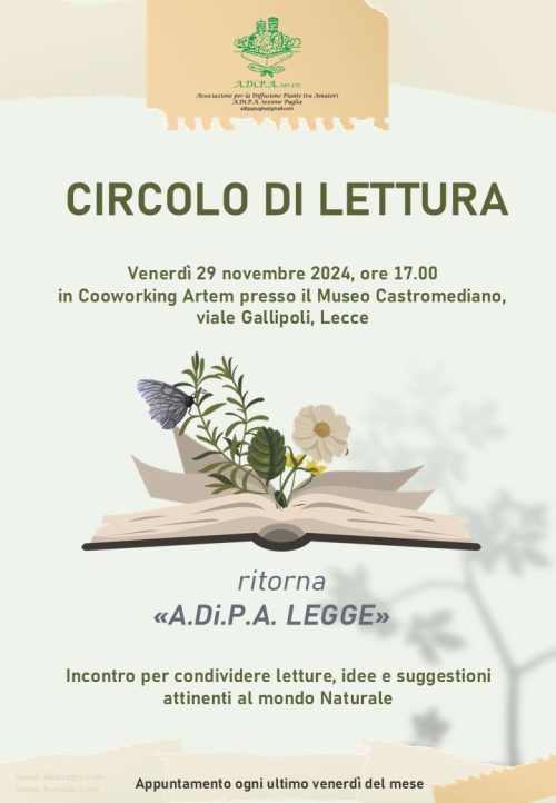 A.Di.P.A. LEGGE: torna il Circolo di lettura a cura della Sezione Puglia