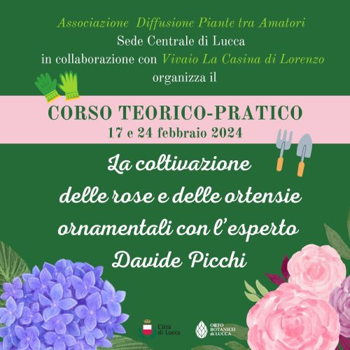 Corso teorico pratico sulla coltivazione delle rose e delle ortensie a cura di D. Picchi de “La Casina di Lorenzo”