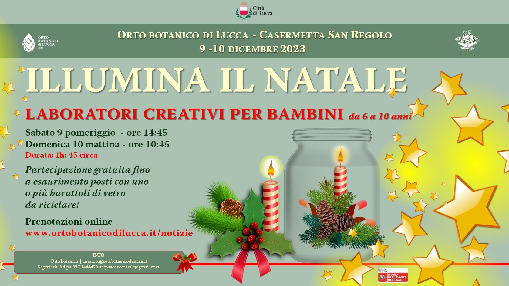 ILLUMINA IL NATALE!!! Laboratori creativi per bambini