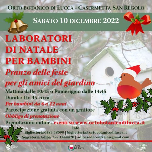 “Pranzo delle feste per gli amici del giardino” – Laboratorio per bambini (6/12)