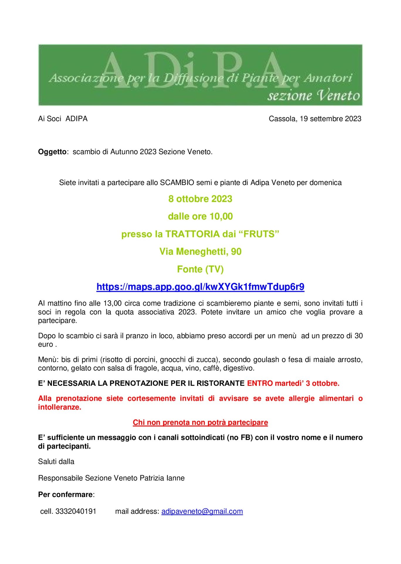 A.Di.P.A. Sezione Veneto: mostra-scambio di autunno!